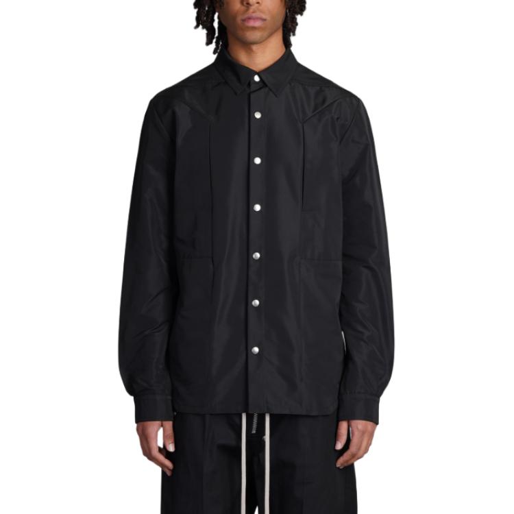 Rick Owens Solid Color Oversized Single-Breasted Jacket Black Male RU01D3727FK-09