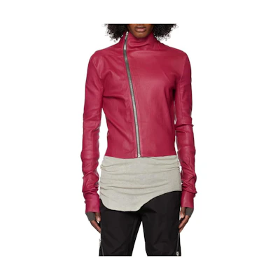 Rick Owens Solid Color Slim-Fit Stand Collar Zip Jacket Purple Red RU01C4774LS-23