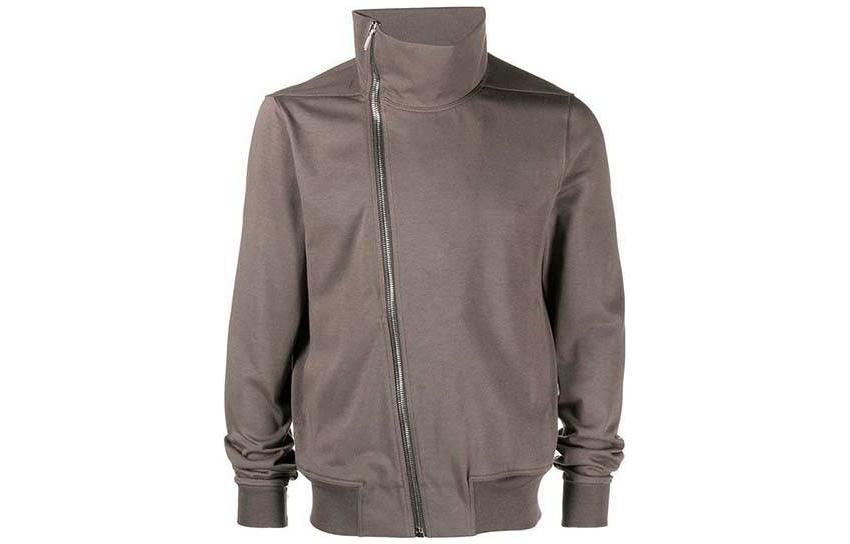 Rick Owens Solid Color Zip-Up High Neck Jacket 1320058M12519