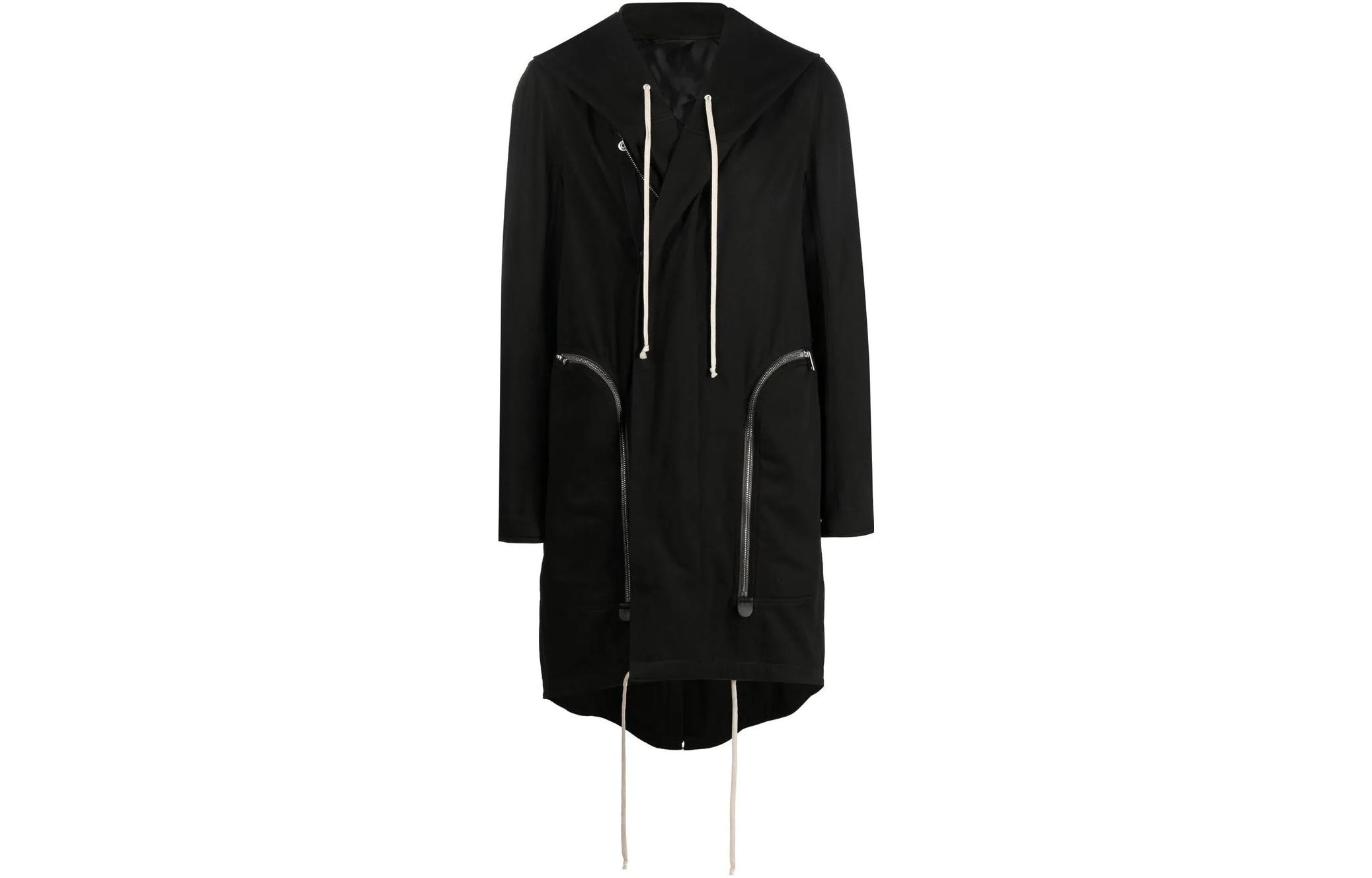 Rick Owens Solid Color Zip-Up Hoodie Jacket RU01B1972HD