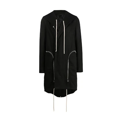 Rick Owens Solid Color Zip-Up Hoodie Jacket RU01B1972HD