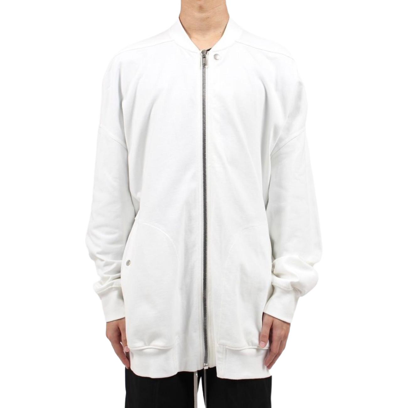 Rick Owens Solid Color Zip-Up Loose Fit Jacket White RU01D3243BA-08