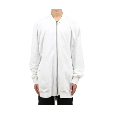 Rick Owens Solid Color Zip-Up Loose Fit Jacket White RU01D3243BA-08