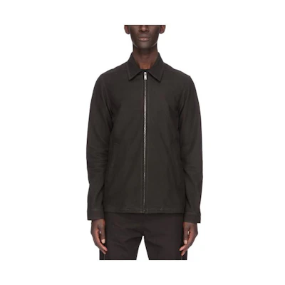 Rick Owens Solid Color Zip-Up Slim Fit Jacket Black RU01D3766LCK-09