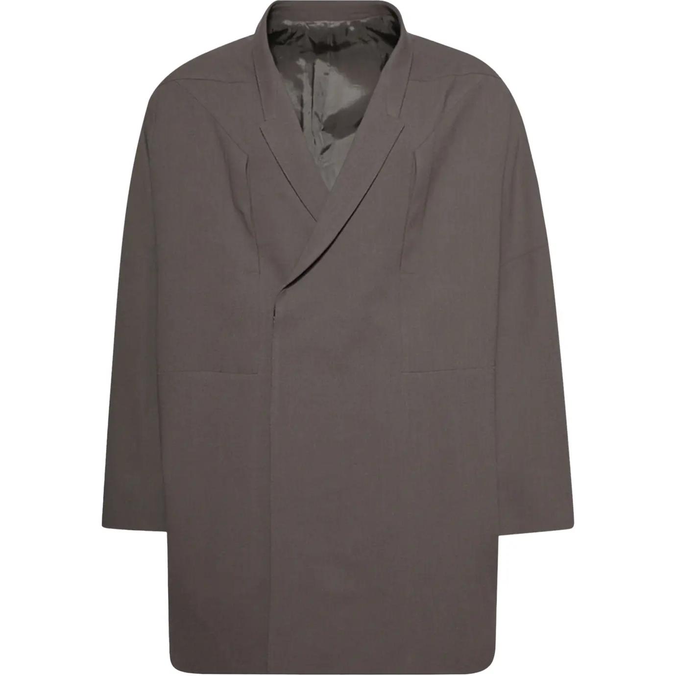 Rick Owens Solid Gray Oversized Long Sleeve Jacket RU01E5751WA-34