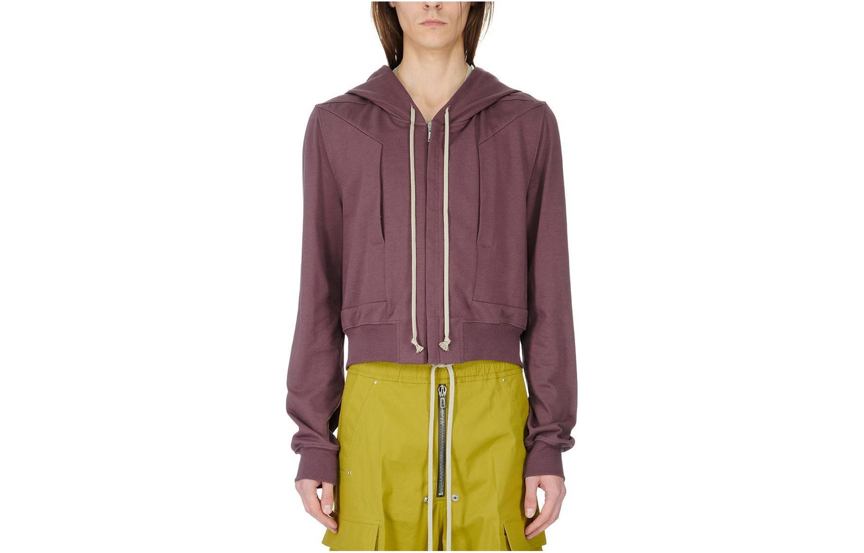 Rick Owens Solid Pocket Zip-Up Hoodie Purple RU02C7242BA-33