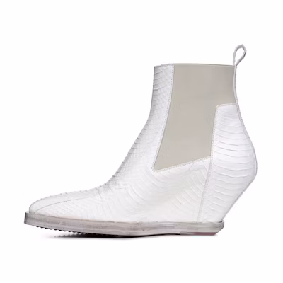 Rick Owens SS20 Chelsea Boots 'Chalk Snake'
