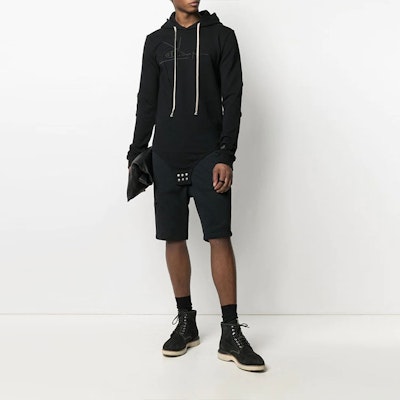 Rick Owens SS21 Black Logo Lettering Jumpsuit Hoodie. CM21S0007216756-09 Shop Rick Owens SS21 Black Logo Lettering Jumpsuit Hoodie. CM21S0007216756-09