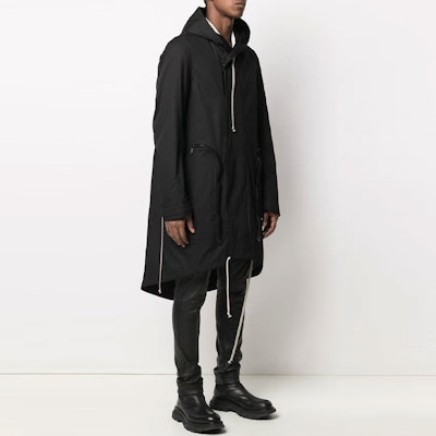 릭 오웬스 SS21 블랙 로고 오버사이즈 포켓 후드 파카 재킷. RU21S6971TE-09 Purchase 릭 오웬스 SS21 블랙 로고 오버사이즈 포켓 후드 파카 재킷. RU21S6971TE-09