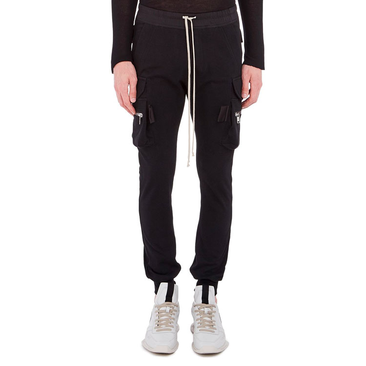 Shop Rick Owens SS21 Seluar Cargo Multi-Poket Hitam RU21S6396NBS-09