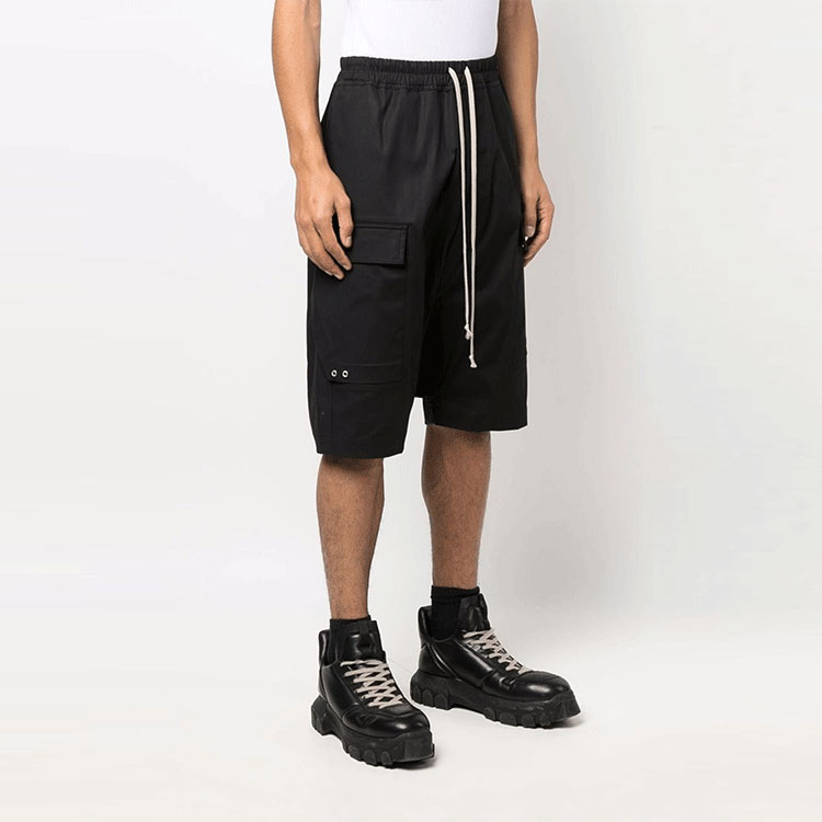 Purchase Rick Owens SS22 黑色抽繩休閒短褲. RU01B1389TE-09