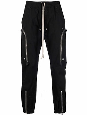 Rick Owens SS22 黑色抽繩拉鍊休閒長褲 RU01B1377TE-09 Buy Rick Owens SS22 黑色抽繩拉鍊休閒長褲 RU01B1377TE-09