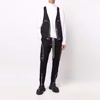 Lookbook Rick Owens SS22 黑色抽繩拉鍊休閒長褲 RU01B1377TE-09