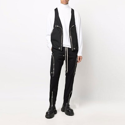 Rick Owens SS22 黑色抽繩拉鍊休閒長褲 RU01B1377TE-09 Lookbook Rick Owens SS22 黑色抽繩拉鍊休閒長褲 RU01B1377TE-09