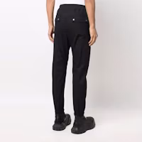Shop Rick Owens SS22 黑色抽繩拉鍊休閒長褲 RU01B1377TE-09