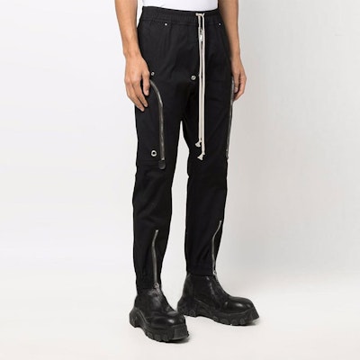 Rick Owens SS22 黑色抽繩拉鍊休閒長褲 RU01B1377TE-09 Purchase Rick Owens SS22 黑色抽繩拉鍊休閒長褲 RU01B1377TE-09