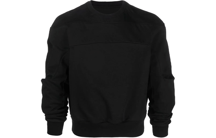 Rick Owens SS22 Black Crewneck Pullover Long Sleeve Sweatshirt RU01B1279BA-09