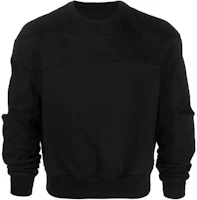 Rick Owens SS22 Black Crewneck Pullover Long Sleeve Sweatshirt RU01B1279BA-09 Rick Owens SS22 Black Crewneck Pullover Long Sleeve Sweatshirt RU01B1279BA-09