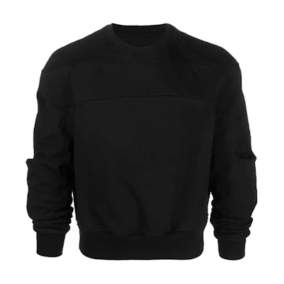Rick Owens SS22 Black Crewneck Pullover Long Sleeve Sweatshirt RU01B1279BA-09