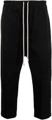 RICK OWENS SS22 黑色彈性腰部男士休閒長褲 秋季款式 RU02B2395CF-09 Order RICK OWENS SS22 黑色彈性腰部男士休閒長褲 秋季款式 RU02B2395CF-09