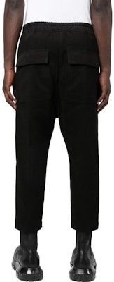 RICK OWENS SS22 黑色彈性腰部男士休閒長褲 秋季款式 RU02B2395CF-09 Shop RICK OWENS SS22 黑色彈性腰部男士休閒長褲 秋季款式 RU02B2395CF-09