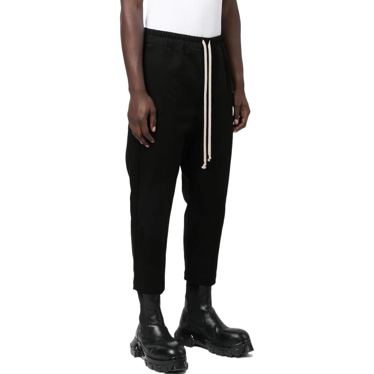 Purchase RICK OWENS SS22 黑色彈性腰部男士休閒長褲 秋季款式 RU02B2395CF-09