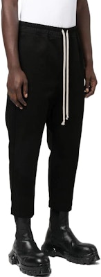 RICK OWENS SS22 黑色彈性腰部男士休閒長褲 秋季款式 RU02B2395CF-09 Purchase RICK OWENS SS22 黑色彈性腰部男士休閒長褲 秋季款式 RU02B2395CF-09