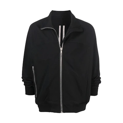 Rick Owens SS22 Black Plain Spliced High-Neck Zip Jacket RU01B1271BA-09