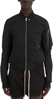 Rick Owens SS22 Black Solid Zip-Up Bomber Jacket for Men DU01B7771TW-09 Rick Owens SS22 Black Solid Zip-Up Bomber Jacket for Men DU01B7771TW-09
