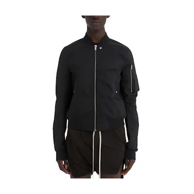 Rick Owens SS22 Black Solid Zip-Up Bomber Jacket for Men DU01B7771TW-09