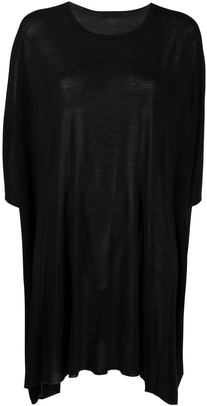 rick-owens-ss-22-black-stretch-ruched-3-4-sleeve-dress-rp-02-b6204-js-09