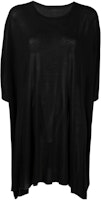 RICK OWENS SS22 Black Stretch Ruched 3/4 Sleeve Dress RP02B6204JS-09 RICK OWENS SS22 Black Stretch Ruched 3/4 Sleeve Dress RP02B6204JS-09