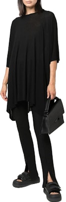 リックオウエンス SS22 ブラック ストレッチ ギャザー 3/4スリーブドレス RP02B6204JS-09 Lookbook リックオウエンス SS22 ブラック ストレッチ ギャザー 3/4スリーブドレス RP02B6204JS-09