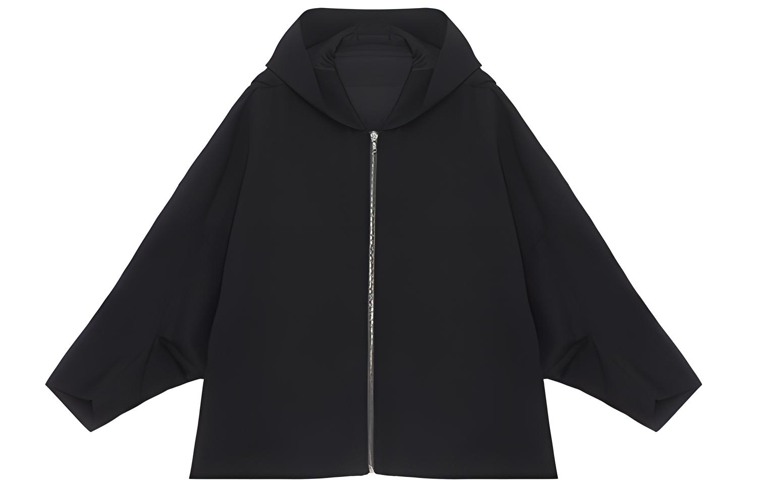 Rick Owens SS22 Black Zip-Up Hoodie Jacket RU01B1794