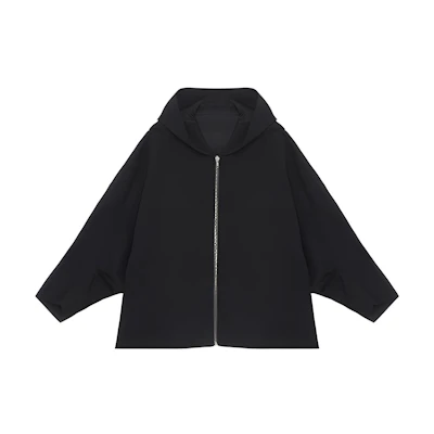 Rick Owens SS22 Black Zip-Up Hoodie Jacket RU01B1794