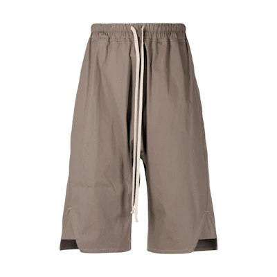 RICK OWENS SS22 Elastic Waist Drawstring Shorts Brown. RU01B1383TE-34