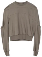 Rick Owens SS22 Gray Solid Color Crewneck Long Sleeve Sweatshirt RU01B1279-34 Rick Owens SS22 Gray Solid Color Crewneck Long Sleeve Sweatshirt RU01B1279-34