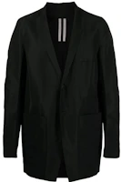 Rick Owens SS22 Lido Cupro Solid Black Blazer Jacket RU21S6723TS09 Rick Owens SS22 Lido Cupro Solid Black Blazer Jacket RU21S6723TS09