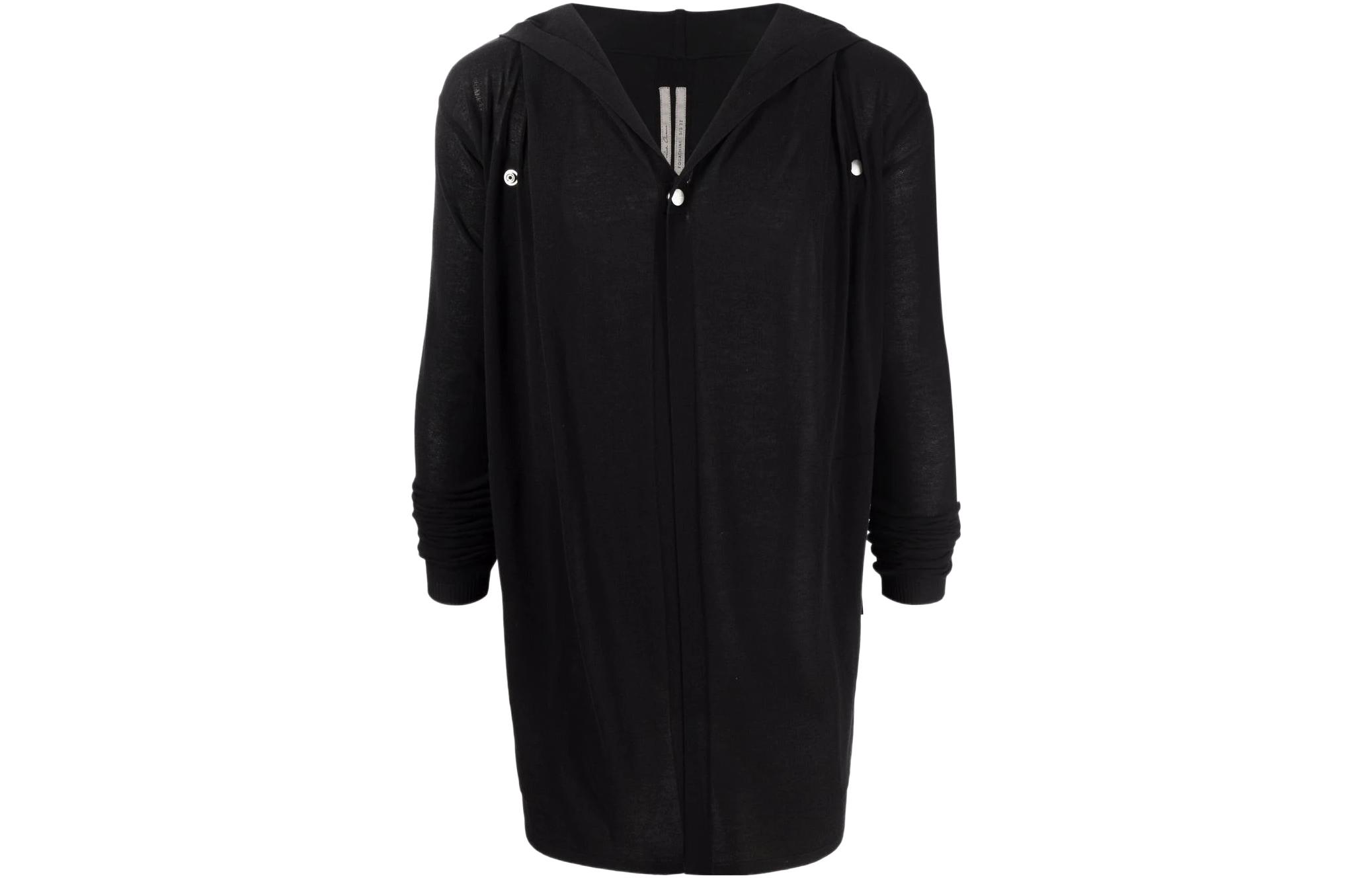 Rick Owens SS22 Lightweight Hoodie Black Long Sleeve Mid-Length RU01B1624C-09