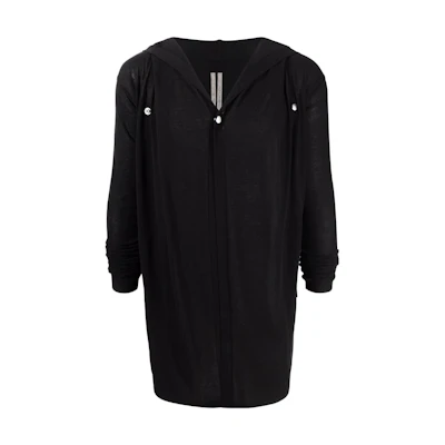 Rick Owens SS22 Lightweight Hoodie Black Long Sleeve Mid-Length RU01B1624C-09