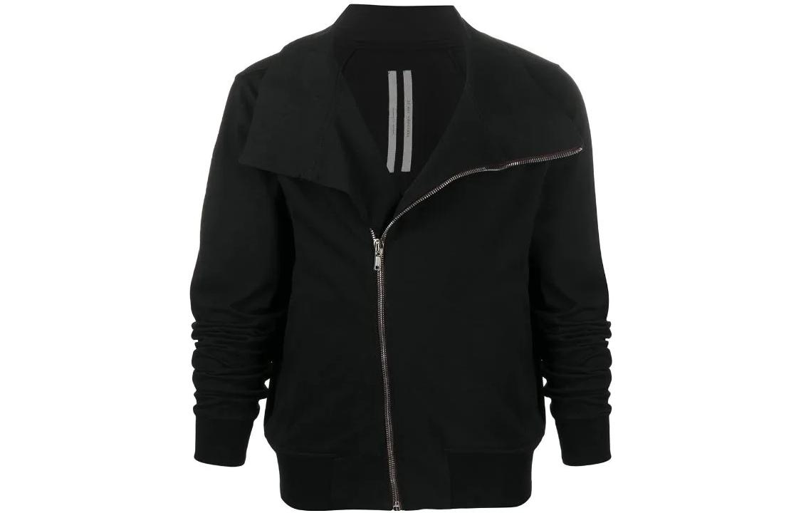 Rick Owens SS22 Off-Center Zipper Jacket Black RU20F3283BA-09
