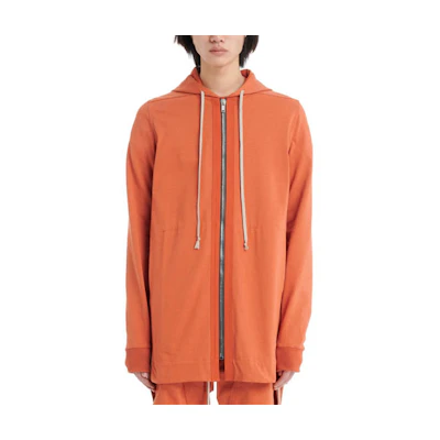Rick Owens SS22 Orange Solid Knit Zip-Up Hoodie Jacket RU02B2248BA-53