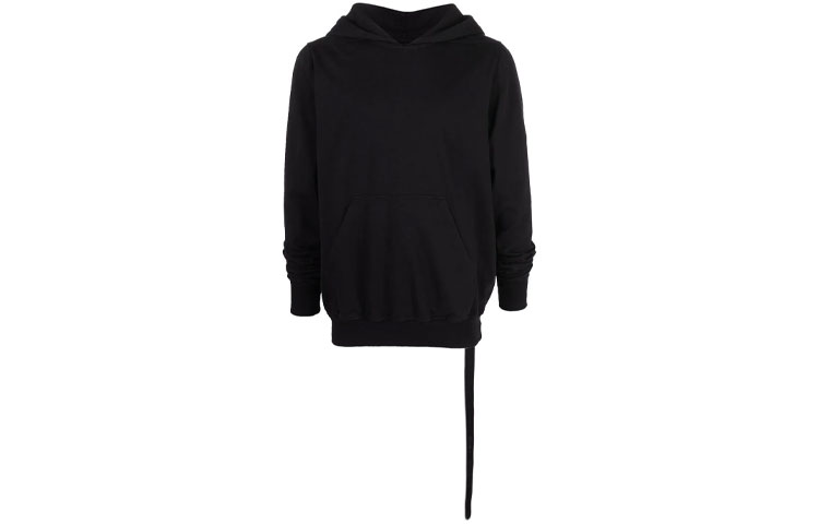 Rick Owens SS22 Oversized Long Drawstring Hoodie Black DU01B7289RIG