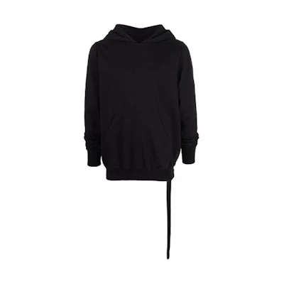 Rick Owens SS22 Oversized Long Drawstring Hoodie Black DU01B7289RIG