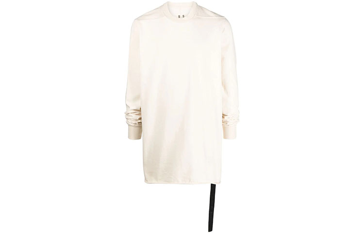 Rick Owens SS22 Oversized Plain Cotton Crewneck Sweatshirt White Mens DU01B7287RIG21