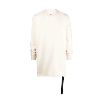 Rick Owens SS22 Oversized Plain Cotton Crewneck Sweatshirt White Mens DU01B7287RIG21