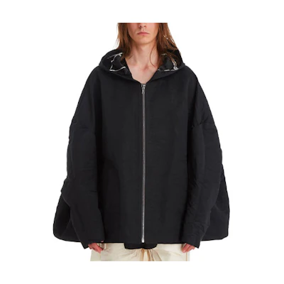 Rick Owens SS22 Oversized Solid Color Hooded Jacket Black RR01B1719FCJ-P1