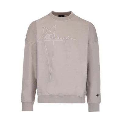 Rick Owens SS22 Pearl Cotton Crewneck Sweatshirt Grey CM01B7857 CHFE08