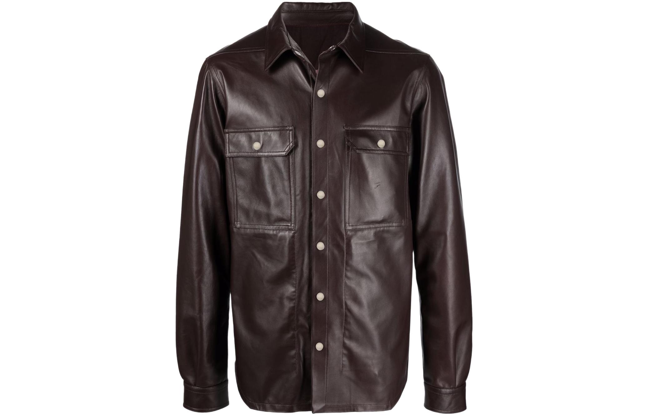 Rick Owens SS22 Single-Breasted Jacket Brown Menswear RU01B1729LLP