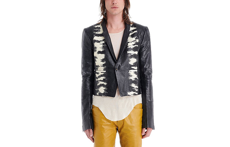 Rick Owens SS22 Slim Fit Long Sleeve Jacket in Black RU01B1737LPYD-921